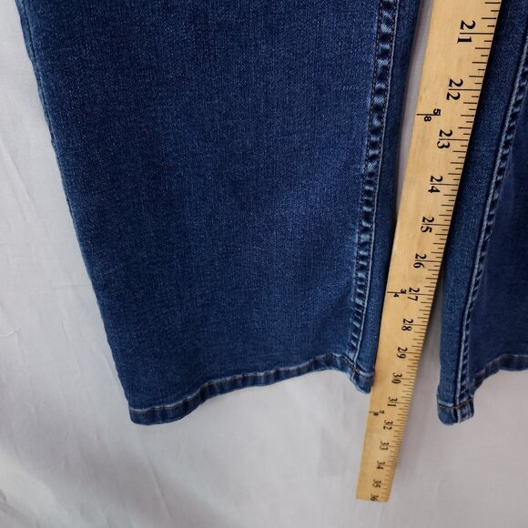 Free People Jeans Womens 25 Blue Denim Bootcut Button Fly Mid Wash - Picture 9 of 13